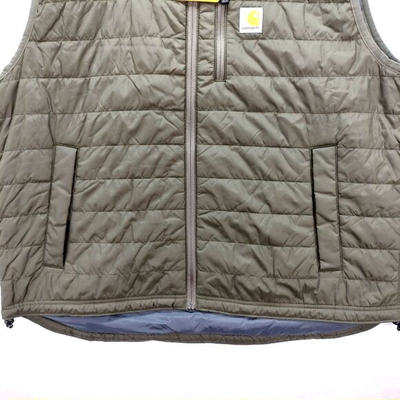 Carhartt Vest Men XL Green Rain Defender Lightweight Insulated Puffer OV2286 NEW - Picture 4 of 15